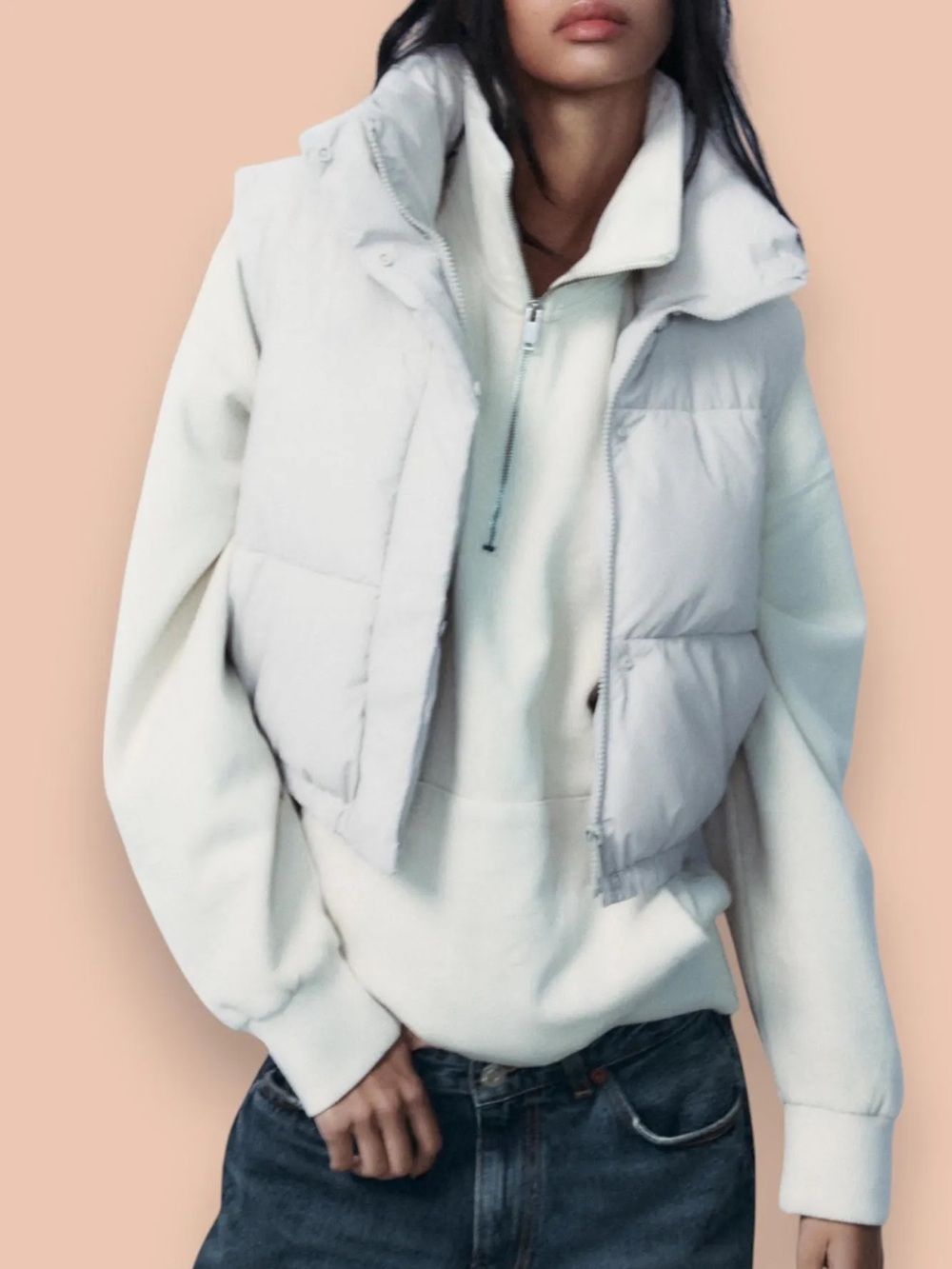 Zara Cropped Puffer Vest